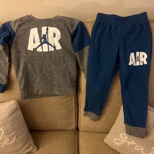 Nike Gray and Blue Matching Sweatpants and Joggers Set